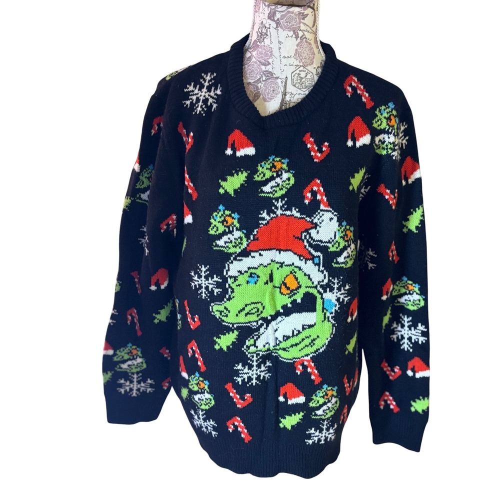 Nickelodeon RUGRATS REPTAR Christmas Ugly Sweater XL festive sweater gift
